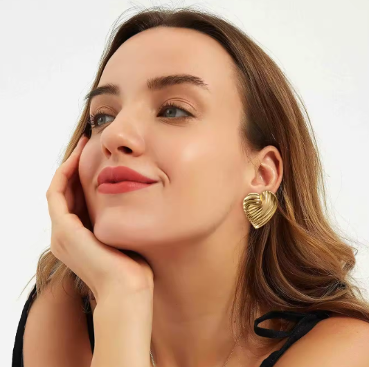 Σκουλαρίκια καρδιές ατσάλινες-EA160