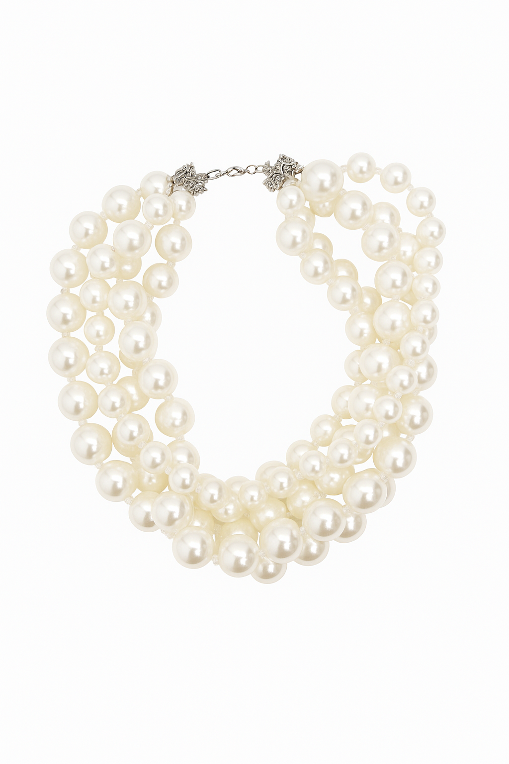 Κολιέ με ακρυλικές πέρλες - w362