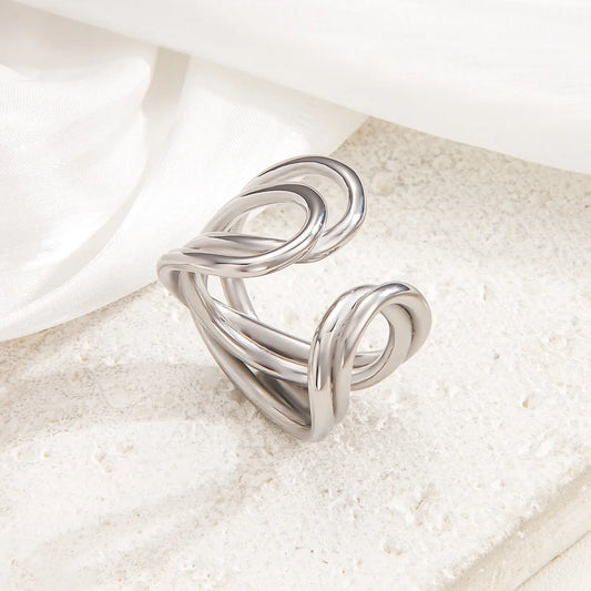 Δαχτυλίδι ατσάλι με πλέγμα-R271