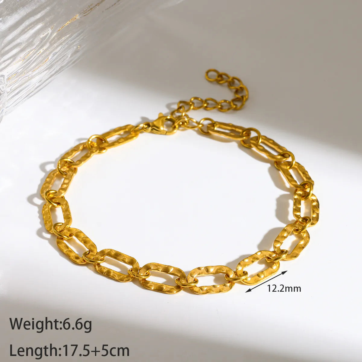 Βραχιόλι επιχρυσωμένο ατσάλι με κρίκους - BR029