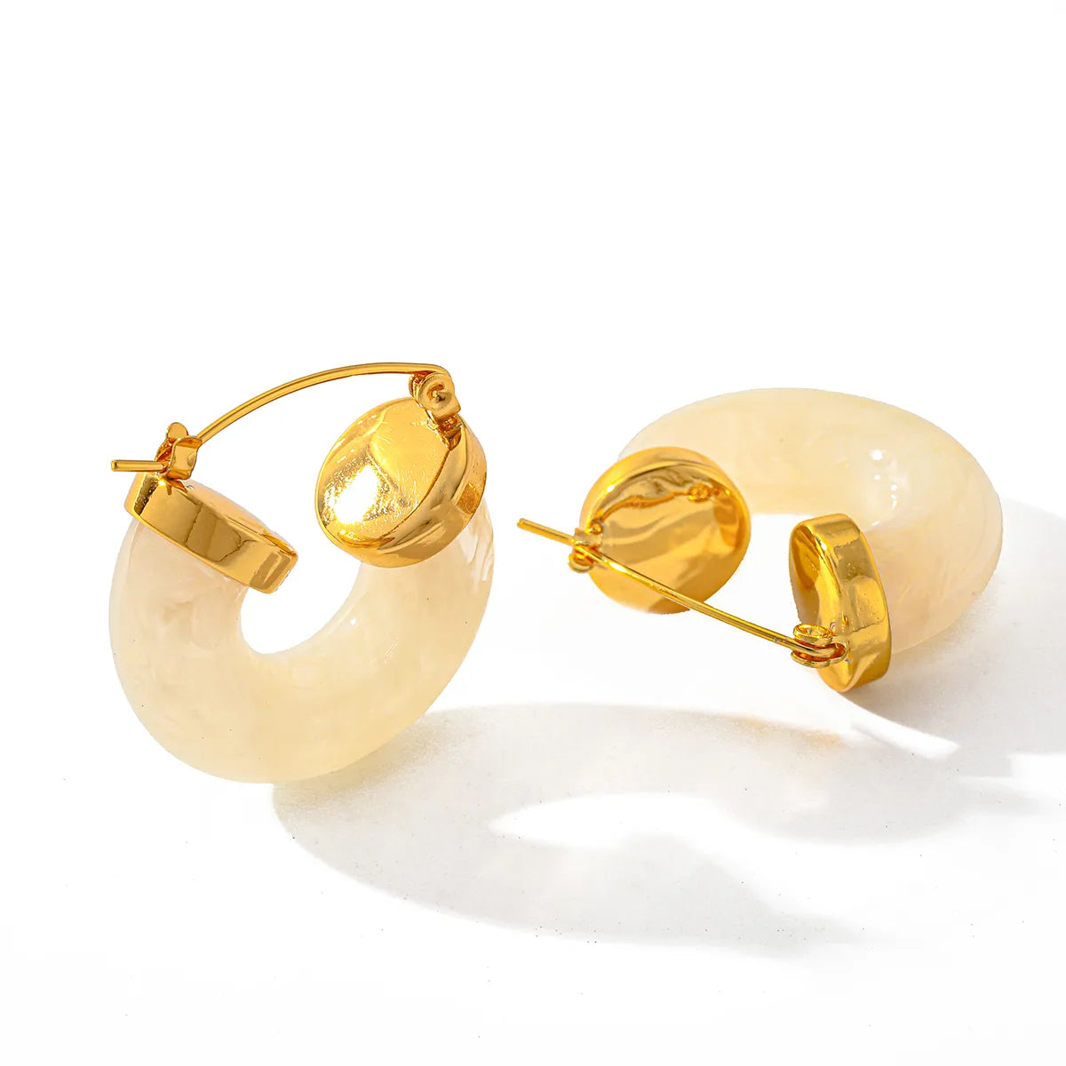 Earrings Gold Plated Steel with resin-ea289