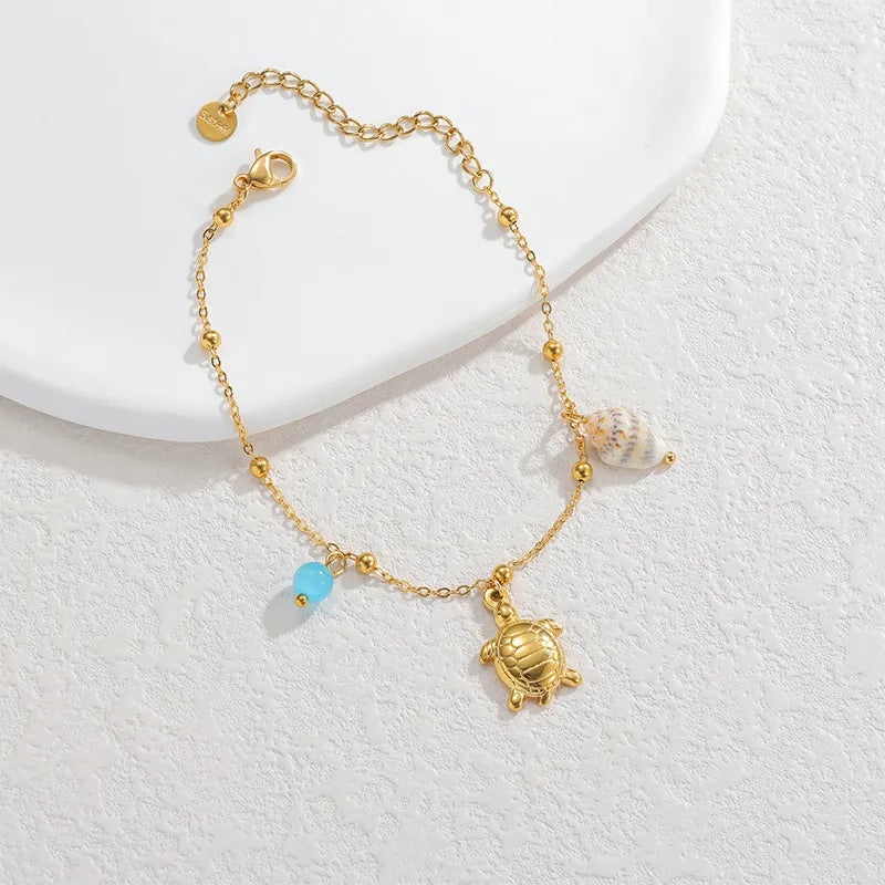 Βραχιόλι ατσάλι με χελωνίτσα - BR461