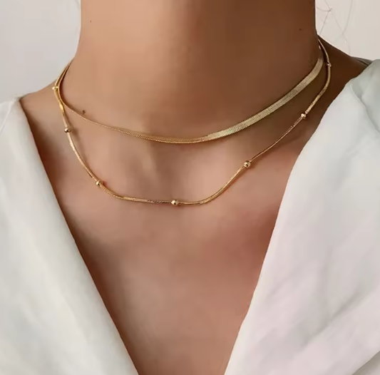 Collana a doppia catena oro-ne407