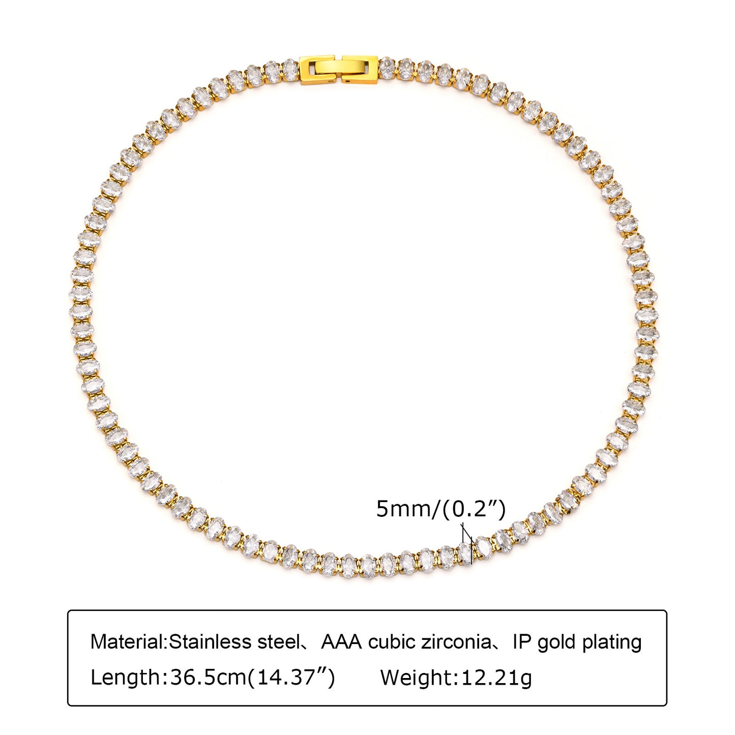 Choker din otel cu zircon - ne002