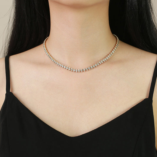 Choker din otel cu zircon - ne002
