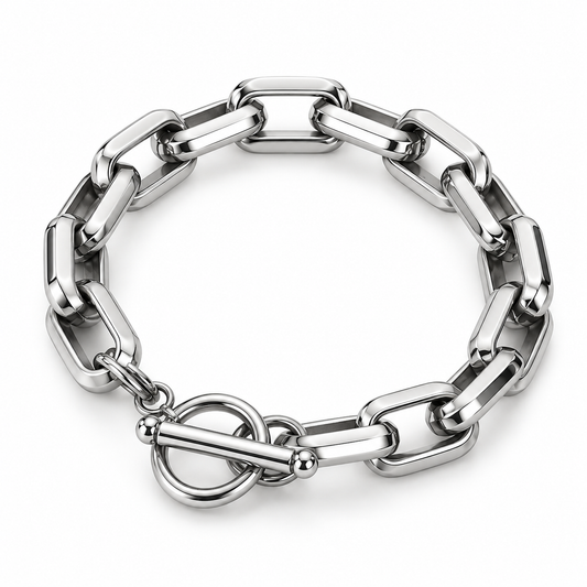 Bracelet chaîne argent acier - BR468