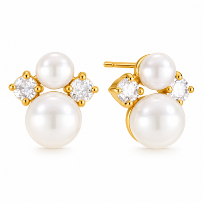 Pendientes estrella de mar de acero con piedras azules- EA681