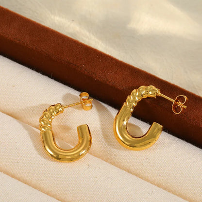 *Σκουλαρίκια επιχρυσωμένο ατσάλι σχήμα c-EA004