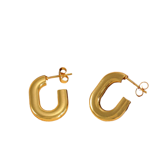 Earrings Gold Plated C-EA399 Shape Figure