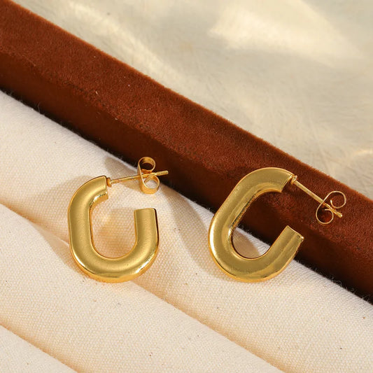 Earrings Gold Plated C-EA399 Shape Figure