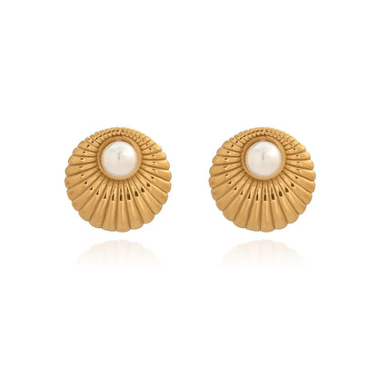 Earrings Gold Plated Tickle with Pearla-EA614