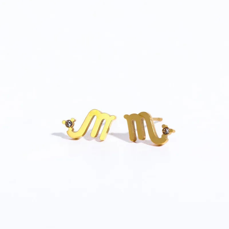 *Σκουλαρίκια μικρά ζώδια από ατσάλι χρυσά-EA486