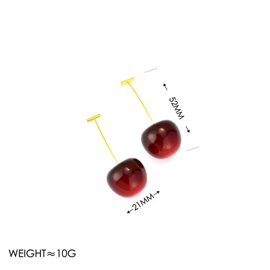 Σκουλαρίκια ατσάλινα σχέδιο κεράσι- EA766