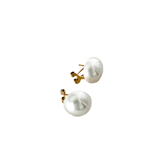 Earrings Gold Plum Pearl-EA187