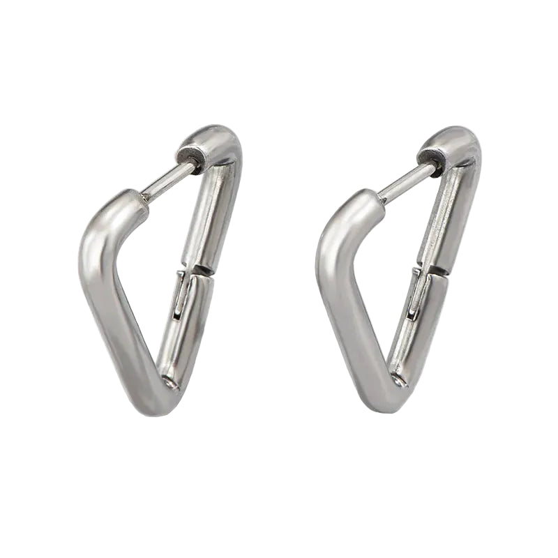 Σκουλαρίκια τρίγωνο ατσάλι-EA299