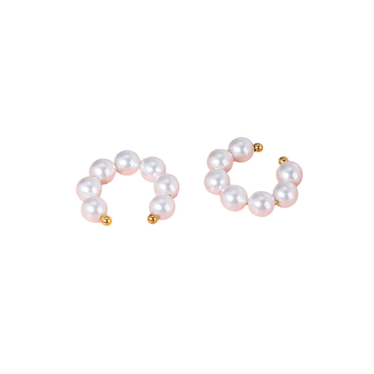 Earrings Gold Plated Ear Cuff-EA606 pearls