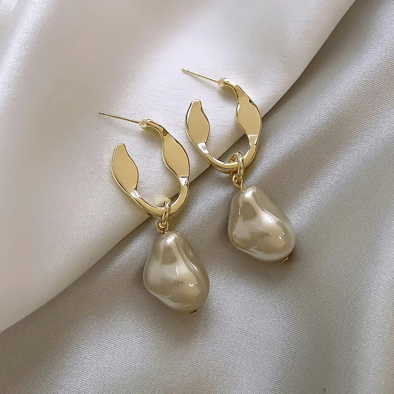 Pendientes colgantes de perlas acrílicas - ea393