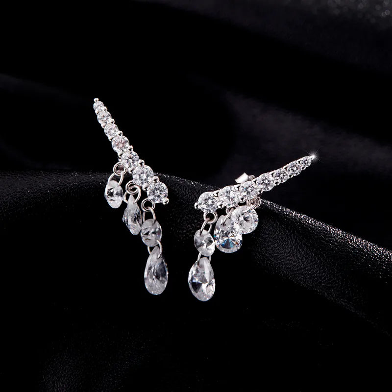 Silver S925 earrings with zircon tears-ea567