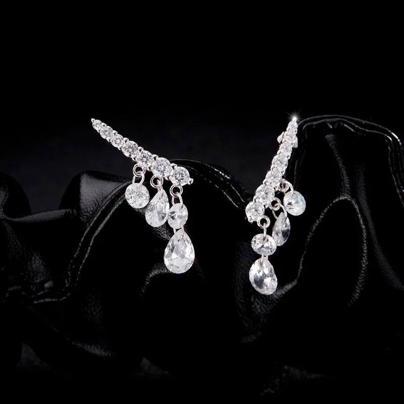 Silver S925 earrings with zircon tears-ea567