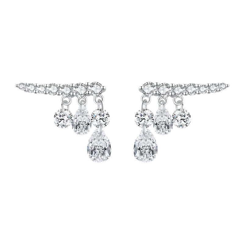 Silver S925 earrings with zircon tears-ea567