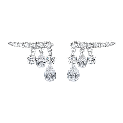 Silver S925 earrings with zircon tears-ea567