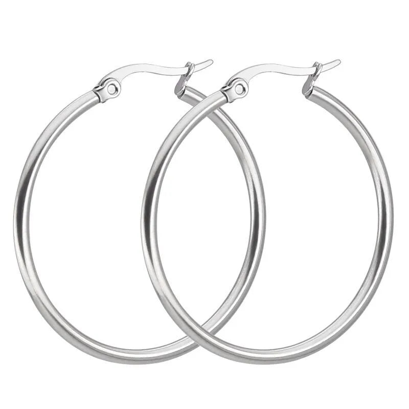 Earrings steel simple rings-ea359