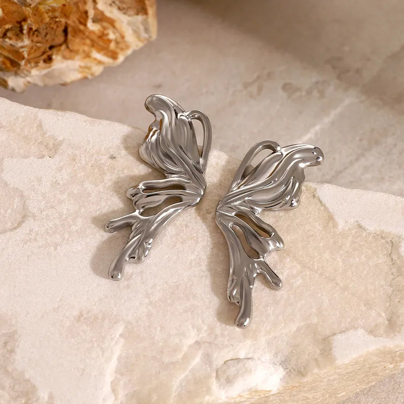 Earrings steel butterfly wings-ea611