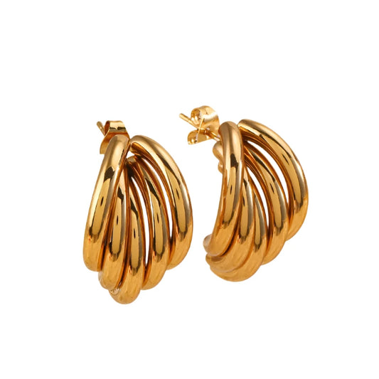 Earrings gilded bunch-shaped steel-ea542