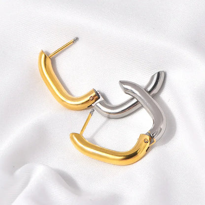 Earrings of steel silver and gold - EA250