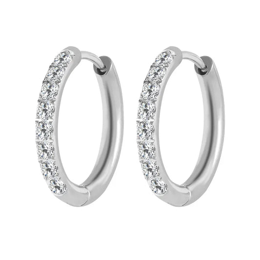 Silver earrings with zircon-ea422