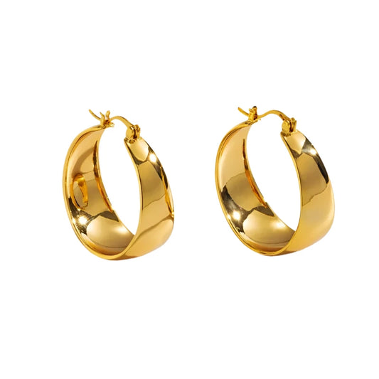 Earrings gold steel rings-ea331