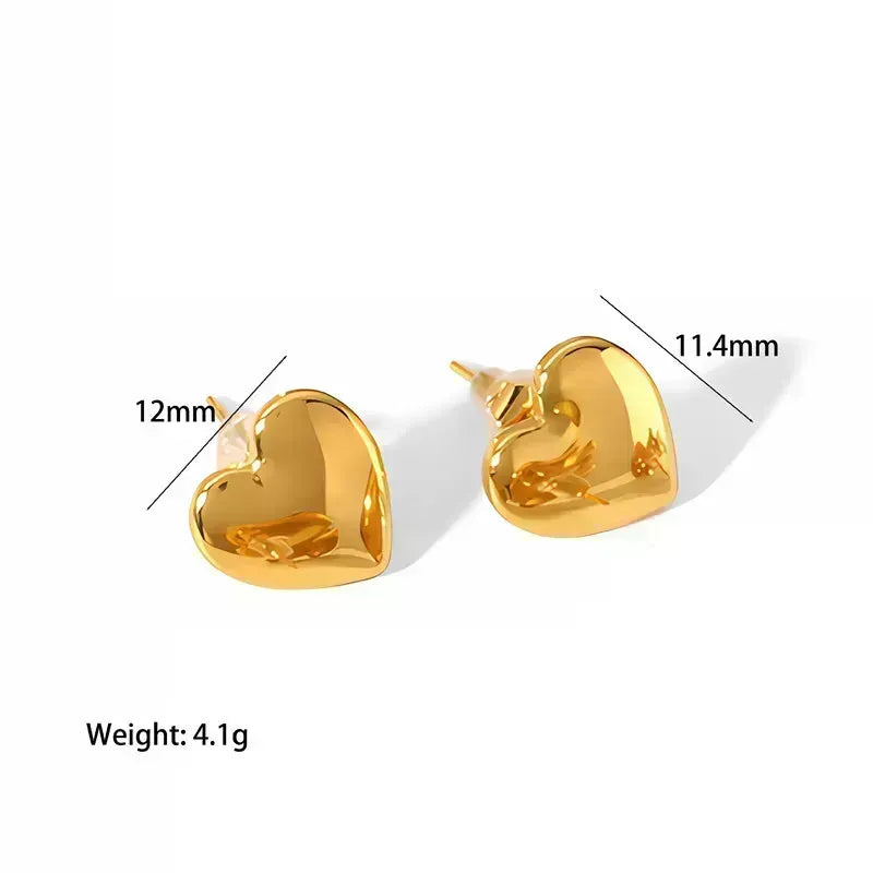 Σκουλαρίκια μικρά σε σχήμα καρδιάς χρυσά από ατσάλι-EA045