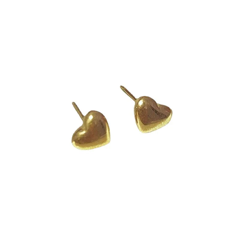 Steel earrings small hearts - W005