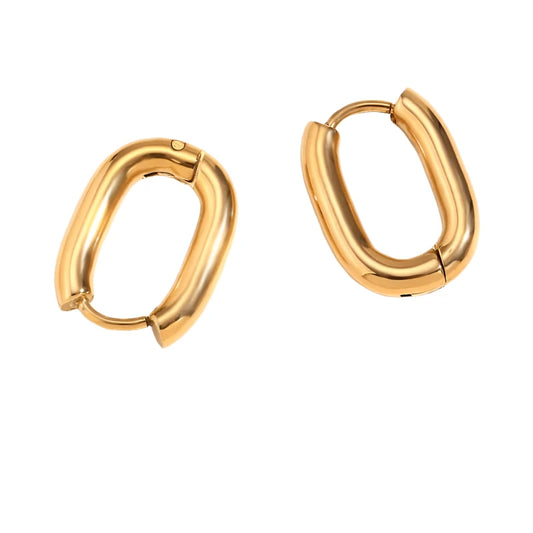 Earrings gilded oval-ea546 steel steel