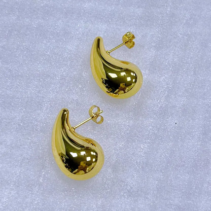 Σκουλαρίκια χρυσά σχήμα δάκρυ - ea349