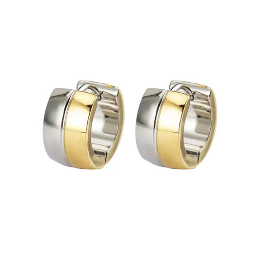 Earrings of steel gold silver round round-ea613