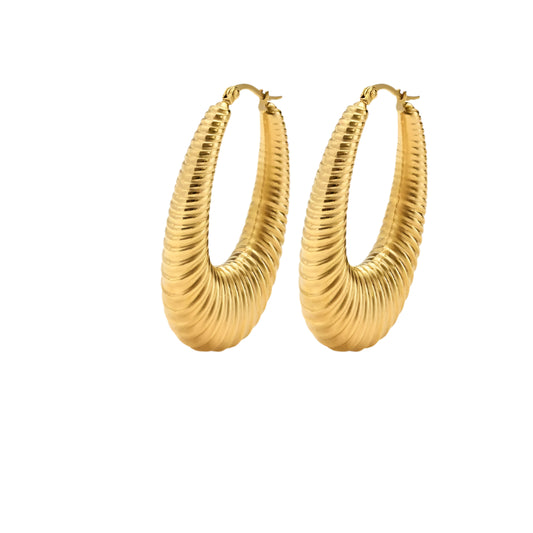 Earrings gilded oval-ea002 oval-ea002 steel