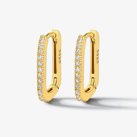 Earrings Gold Plated Silver S925 with zircon u rings-ea624