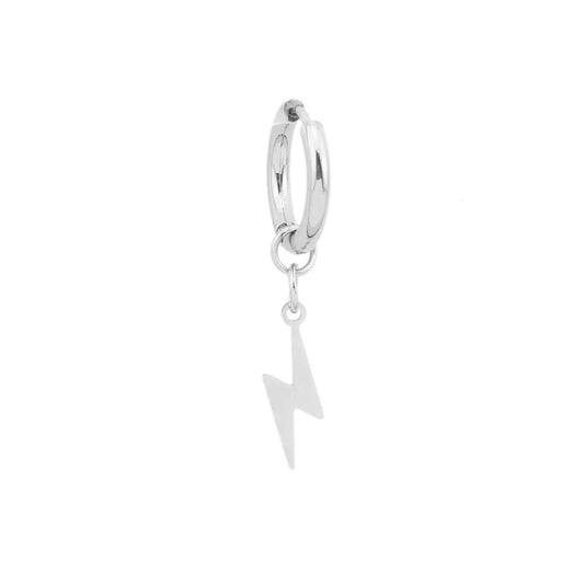 Steel earring with pendant lightning (1 piece) - EA413