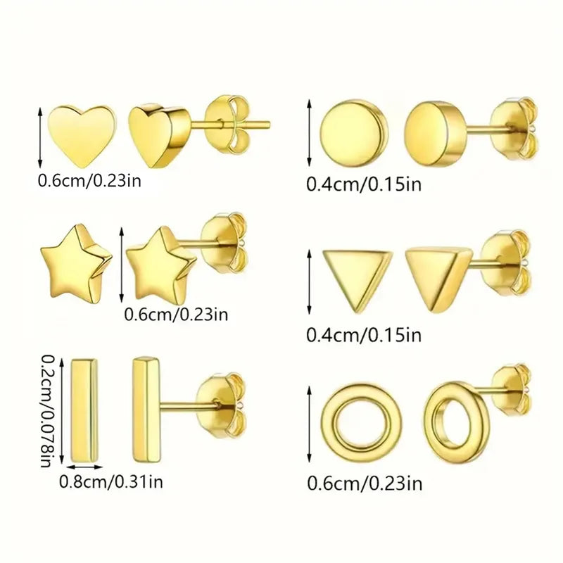 Set of earrings 6 pairs of geometric-set057