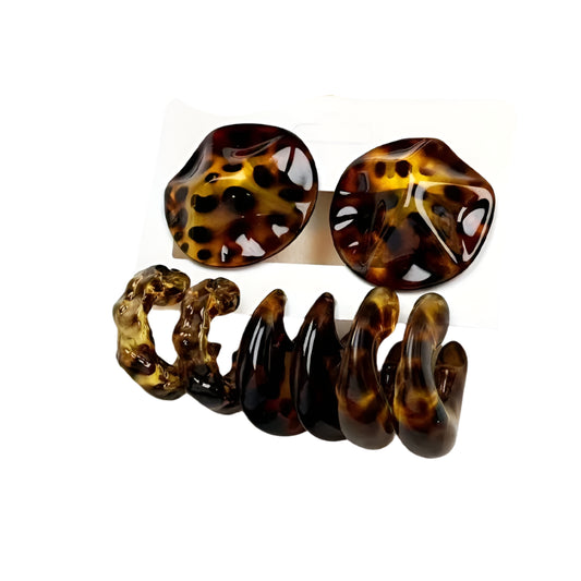 Earrings Set 4 pairs of acrylic animal print-ea290