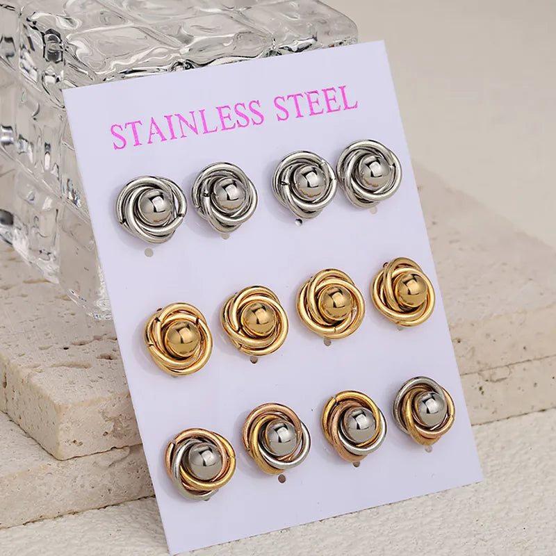 Set with six steel pairs of earrings - SET074