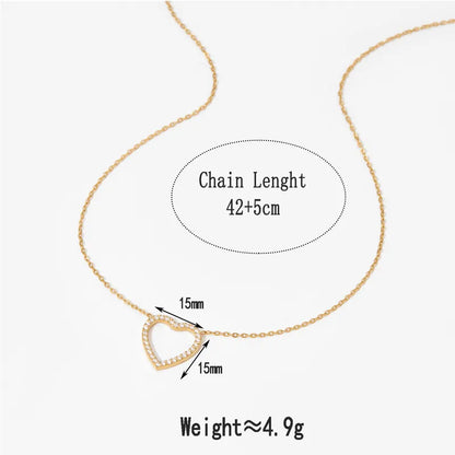 Κολιέ επιχρυσωμένο ατσάλι καρδιά zircon - NE714