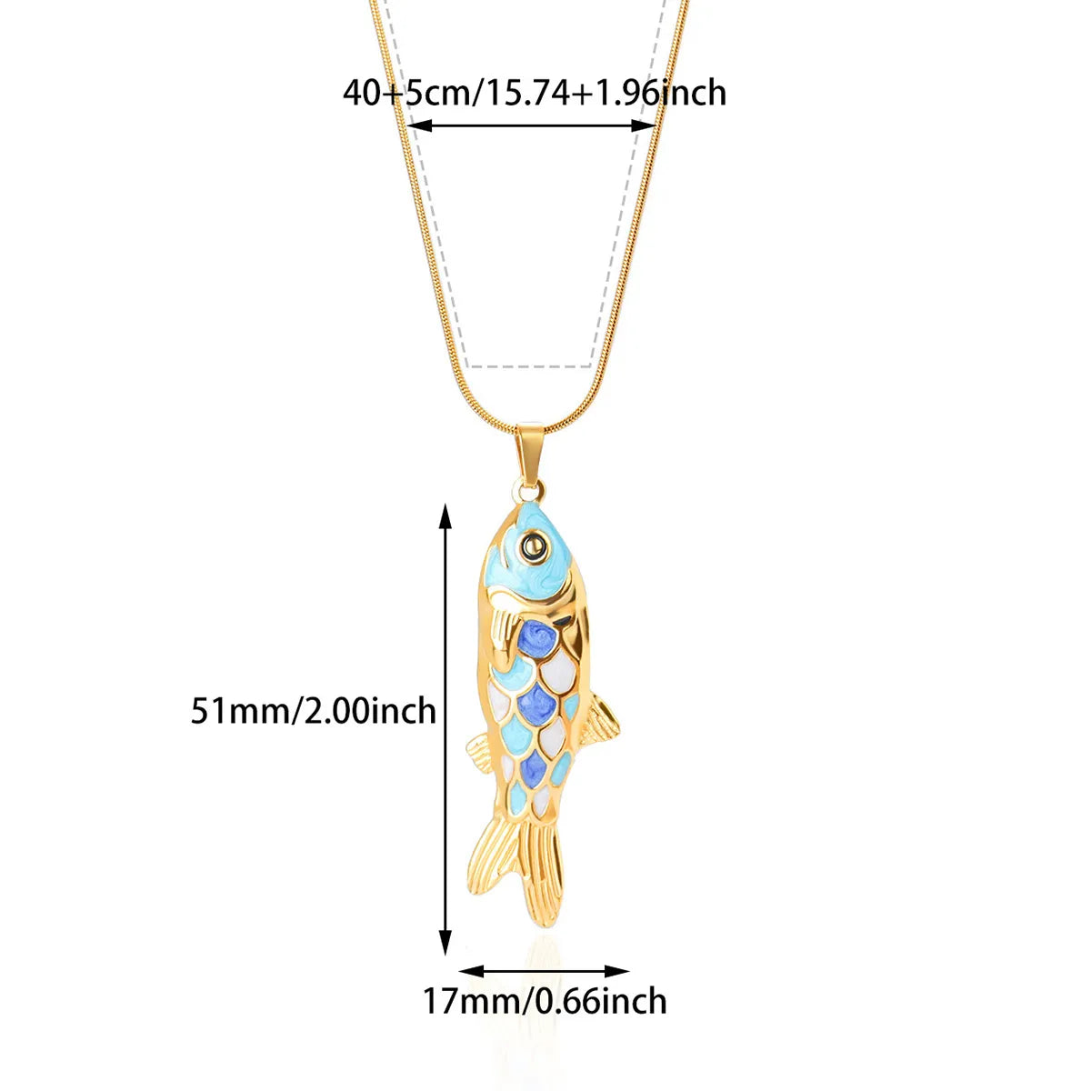 Κολιέ επιχρυσωμένο ατσάλι με ψαράκι - NE728