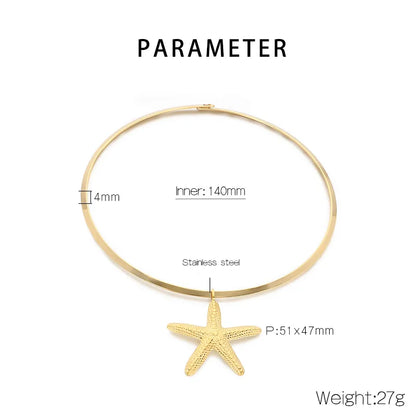 Κολιέ επιχρυσωμένο ατσάλι με αστερία - NE642