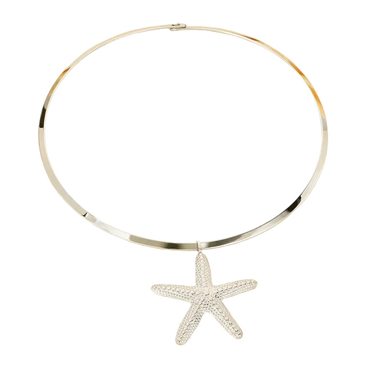 Κολιέ ατσάλι με αστερία - NE643