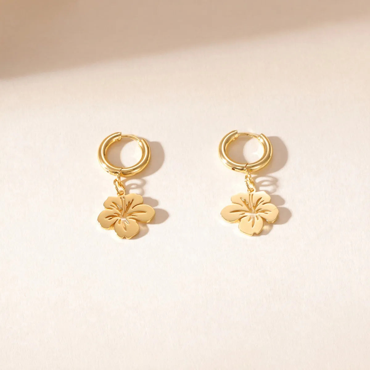 Σκουλαρίκια επιχρυσωμένο ατσάλι λουλούδια - EA785