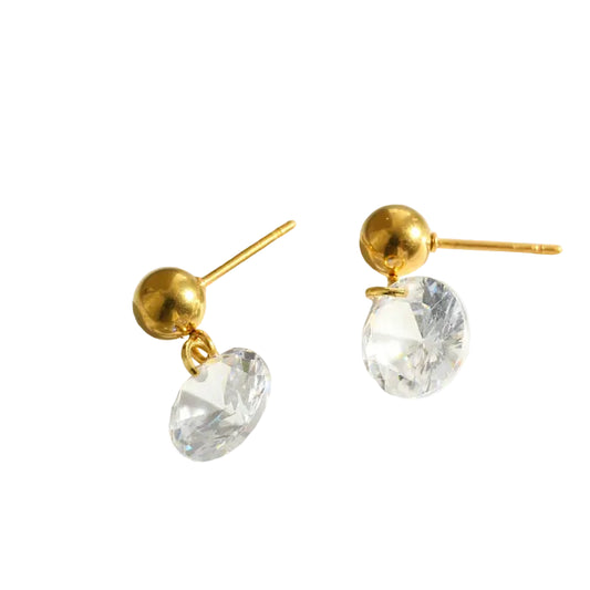 Σκουλαρίκια επιχρυσωμένο ατσάλι με κρύσταλλο-EA213