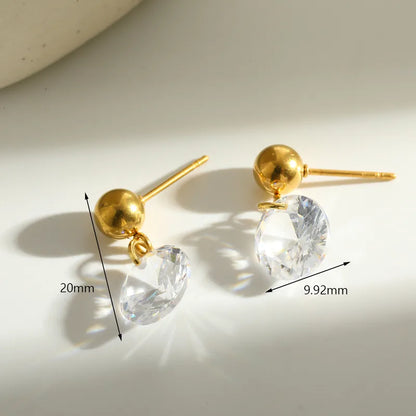 Σκουλαρίκια επιχρυσωμένο ατσάλι με κρύσταλλο-EA213