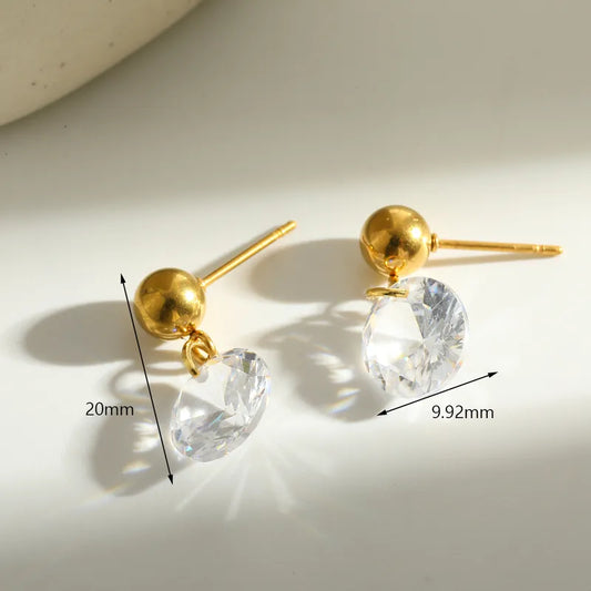 Σκουλαρίκια επιχρυσωμένο ατσάλι με κρύσταλλο-EA213